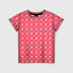 Детская футболка Сердечки и линии - абстракция