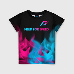 Детская футболка Need for Speed - neon gradient: символ сверху