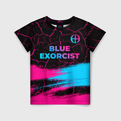 Детская футболка Blue Exorcist - neon gradient: символ сверху