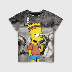 Детская футболка Барт Симпсон - начинающий индеец
