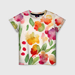 Детская футболка Романтичные акварельные цветы
