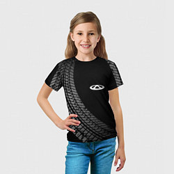 Футболка детская Chery tire tracks, цвет: 3D-принт — фото 2