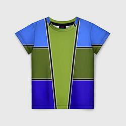 Детская футболка Зелено- синий геометрический дизайн