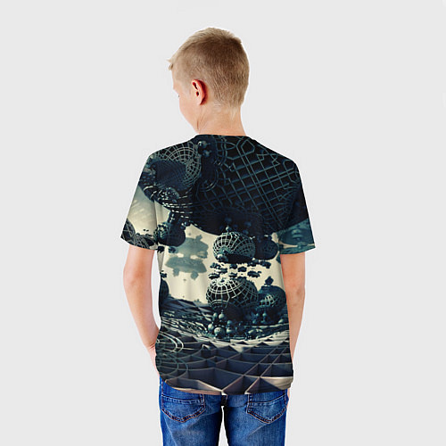 Детская футболка Трехмерный готический фрактал / 3D-принт – фото 4