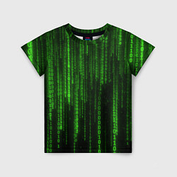 Детская футболка Двоичный код зеленый