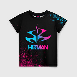 Детская футболка Hitman - neon gradient