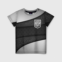 Детская футболка Черно-белый герб России