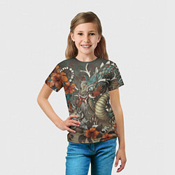 Футболка детская Тигр и дракон мифические, цвет: 3D-принт — фото 2