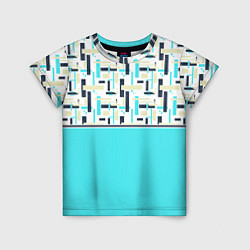 Детская футболка Голубой неоновый геометрический узор