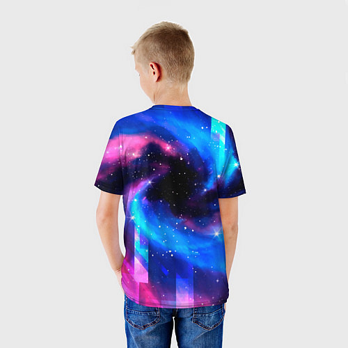Детская футболка Fortnite неоновый космос / 3D-принт – фото 4