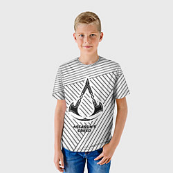 Футболка детская Символ Assassins Creed на светлом фоне с полосами, цвет: 3D-принт — фото 2