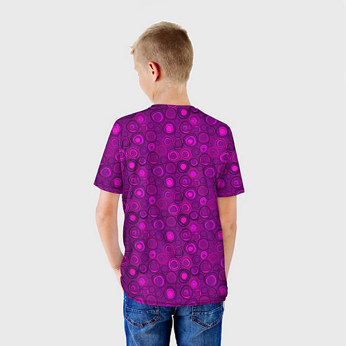 Детская футболка Абстрактный неоновый узор Фуксия / 3D-принт – фото 4