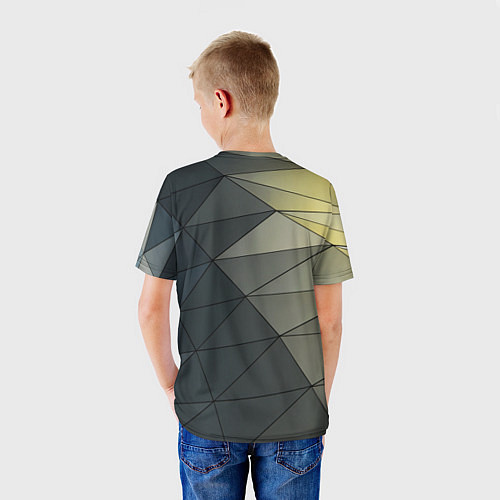 Детская футболка Абстрактная сетка из множества фигур / 3D-принт – фото 4