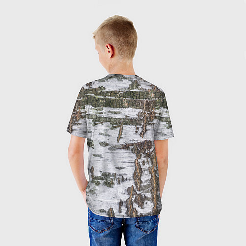 Детская футболка Российский медведь на фоне берёзы / 3D-принт – фото 4