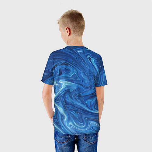 Детская футболка Волновые разводы на поверхности воды / 3D-принт – фото 4