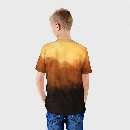 Детская футболка Сумерки сага бежевый и черный фон / 3D-принт – фото 4