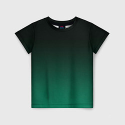 Детская футболка Черный и бирюзово - зеленый, текстурированный под