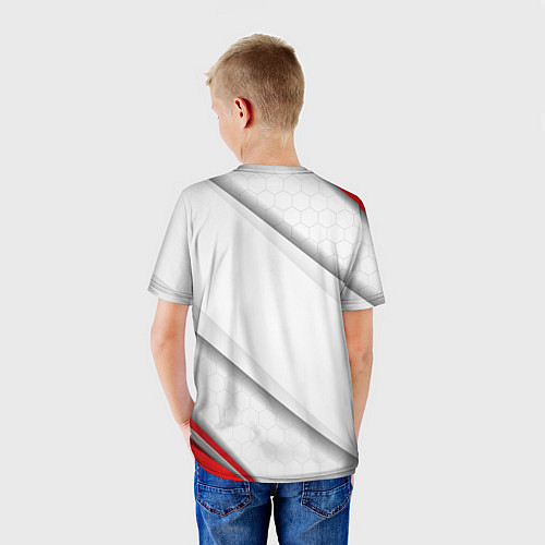 Детская футболка Red & white флаг России / 3D-принт – фото 4