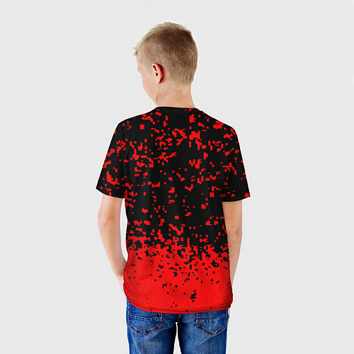 Детская футболка The last of us - красная текстура / 3D-принт – фото 4