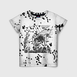 Детская футболка Паук и цветы