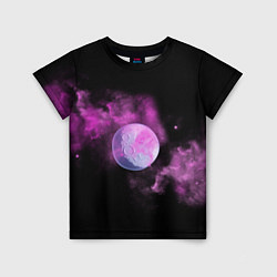 Детская футболка Космическая Луна в дыму