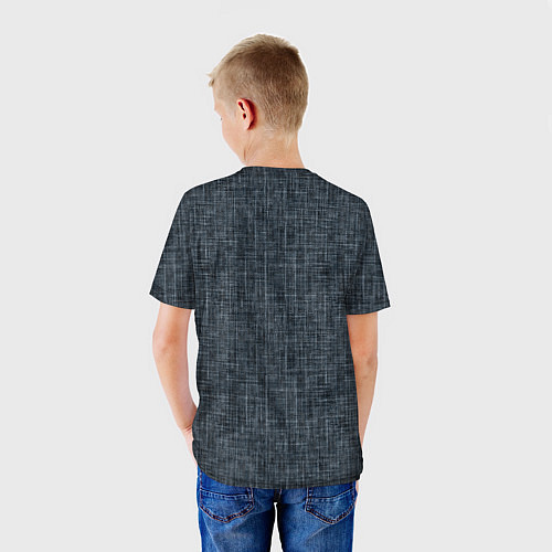 Детская футболка Черно-синий текстурированный в елочку, под джинсу / 3D-принт – фото 4