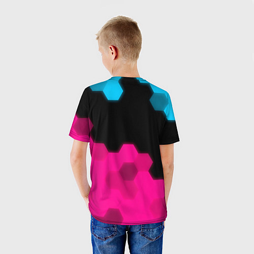 Детская футболка Mini - neon gradient: символ сверху / 3D-принт – фото 4