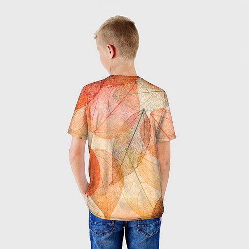 Детская футболка Осенние прозрачные листья / 3D-принт – фото 4