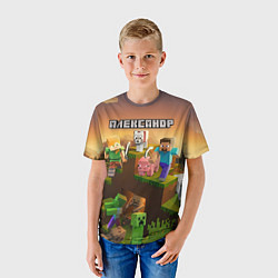 Футболка детская Александр Minecraft, цвет: 3D-принт — фото 2