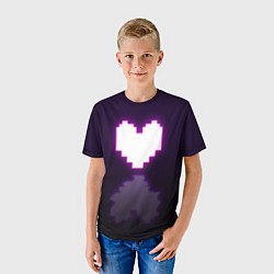 Футболка детская Undertale heart neon, цвет: 3D-принт — фото 2