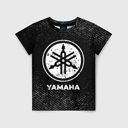 Детская футболка Yamaha с потертостями на темном фоне