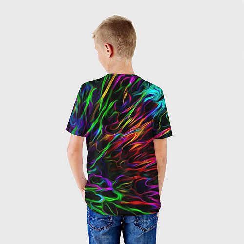 Детская футболка Неоновый всплеск / 3D-принт – фото 4