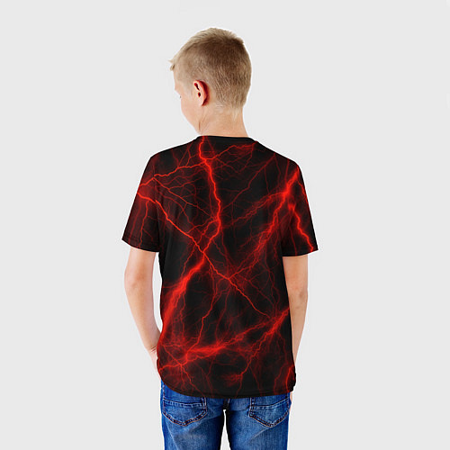 Детская футболка Mitsubishi красные молнии / 3D-принт – фото 4