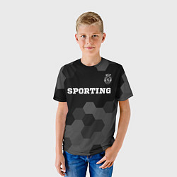 Футболка детская Sporting sport на темном фоне: символ сверху, цвет: 3D-принт — фото 2