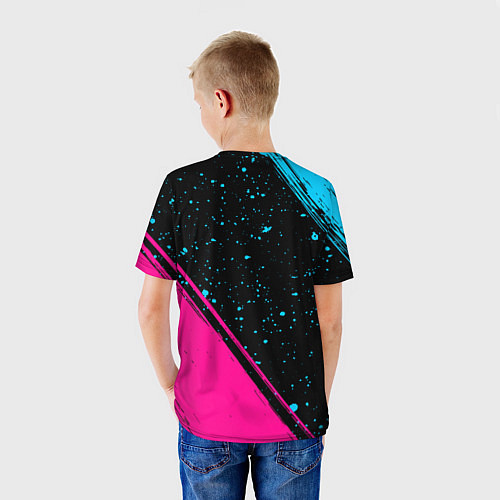 Детская футболка Chelsea - neon gradient: надпись, символ / 3D-принт – фото 4