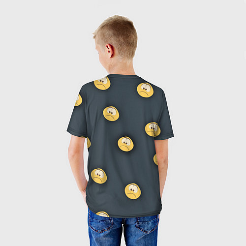 Детская футболка Грусть смайла / 3D-принт – фото 4