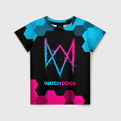 Детская футболка Watch Dogs - neon gradient