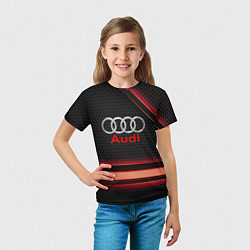 Футболка детская Audi абстракция карбон, цвет: 3D-принт — фото 2