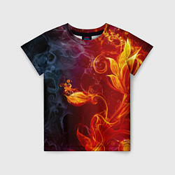 Детская футболка Огненный цветок с дымом