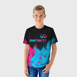 Футболка детская Infiniti - neon gradient: символ сверху, цвет: 3D-принт — фото 2