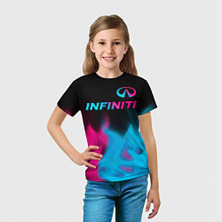 Футболка детская Infiniti - neon gradient: символ сверху, цвет: 3D-принт — фото 2