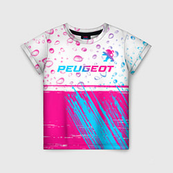 Детская футболка Peugeot neon gradient style: символ сверху