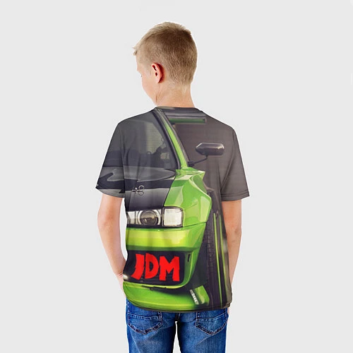 Детская футболка JDM машина зеленая тюнингованная / 3D-принт – фото 4