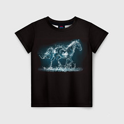 Детская футболка Лошадь из водяных капель
