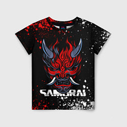 Детская футболка Маска Они - Киберпанк 2077 - Samurai