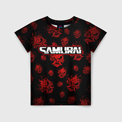 Детская футболка Samurai - Красный паттерн - Cyberpunk