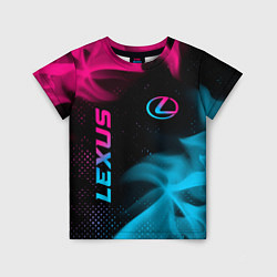 Детская футболка Lexus - neon gradient: надпись, символ