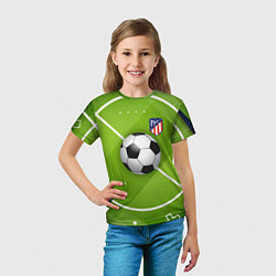 Футболка детская Atletico madrid Мяч, цвет: 3D-принт — фото 2