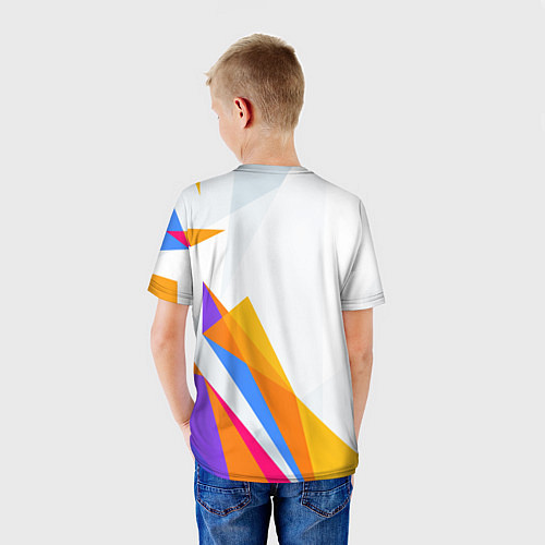 Детская футболка Barcelona абстракция цветные геометрии / 3D-принт – фото 4