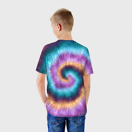 Детская футболка Сине-фиолетовый тай дай / 3D-принт – фото 4